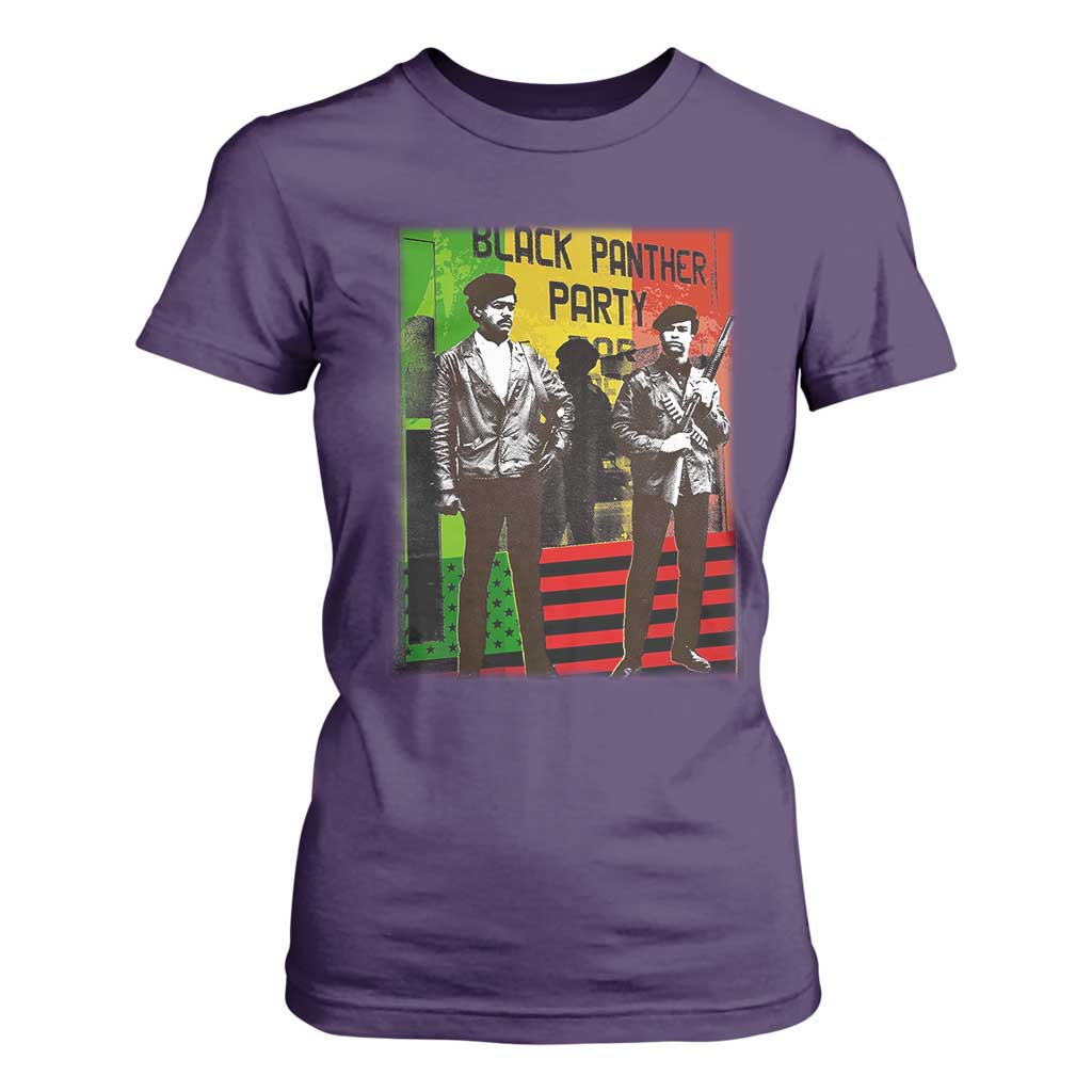 Vintage Black Panther Party T Shirt For Women Black History Self Defense Huey Newton Bobby Seale