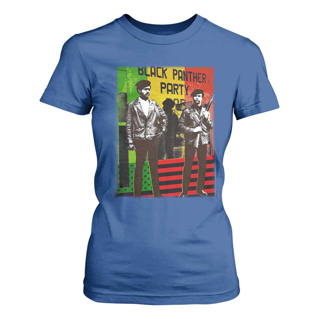 Vintage Black Panther Party T Shirt For Women Black History Self Defense Huey Newton Bobby Seale