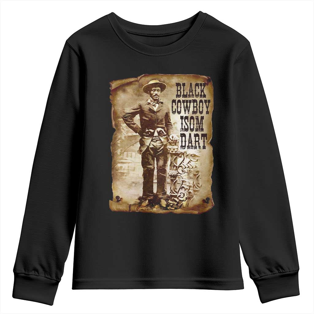 Black Cowboy Isom Dart Youth Sweatshirt African American Cowboys Black History