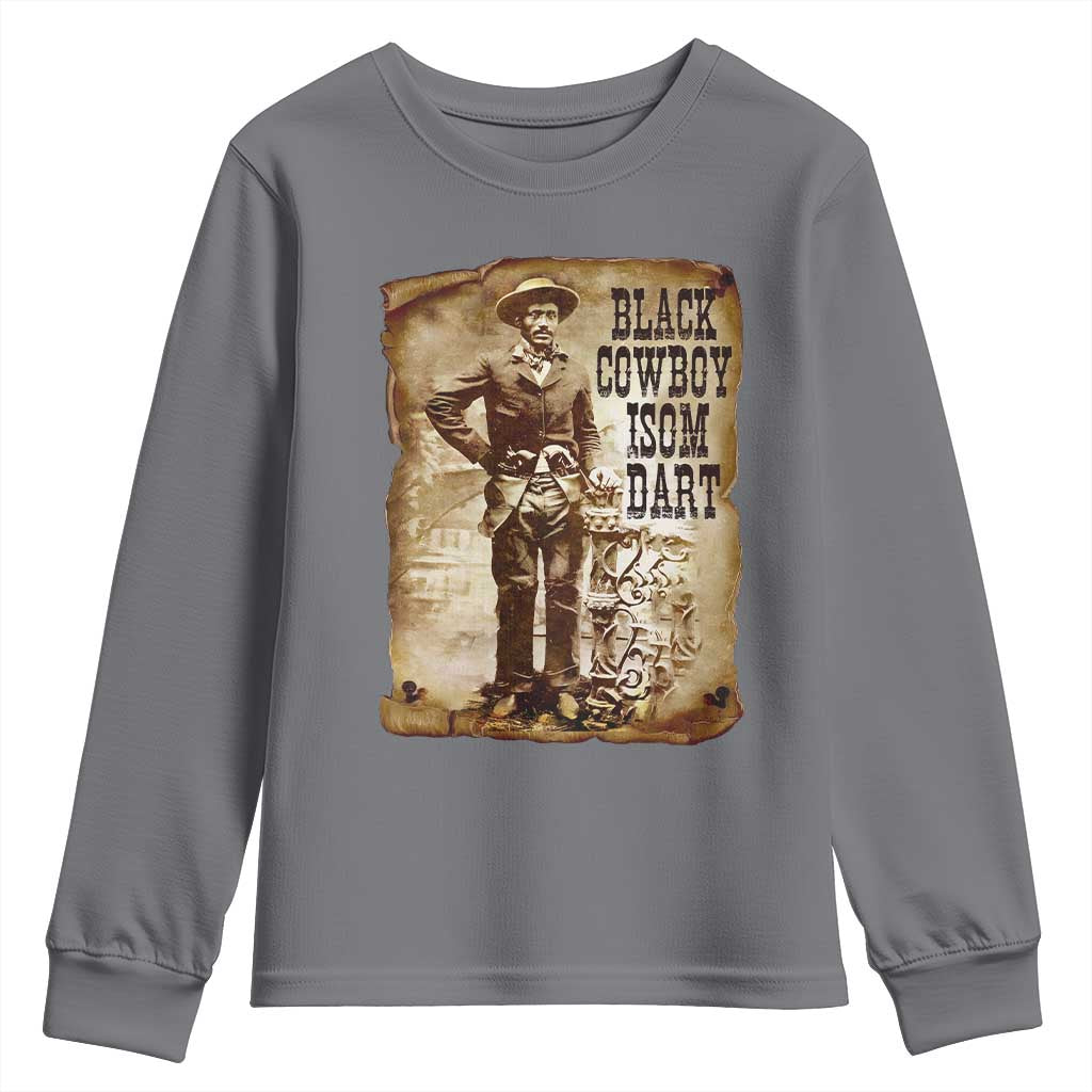 Black Cowboy Isom Dart Youth Sweatshirt African American Cowboys Black History