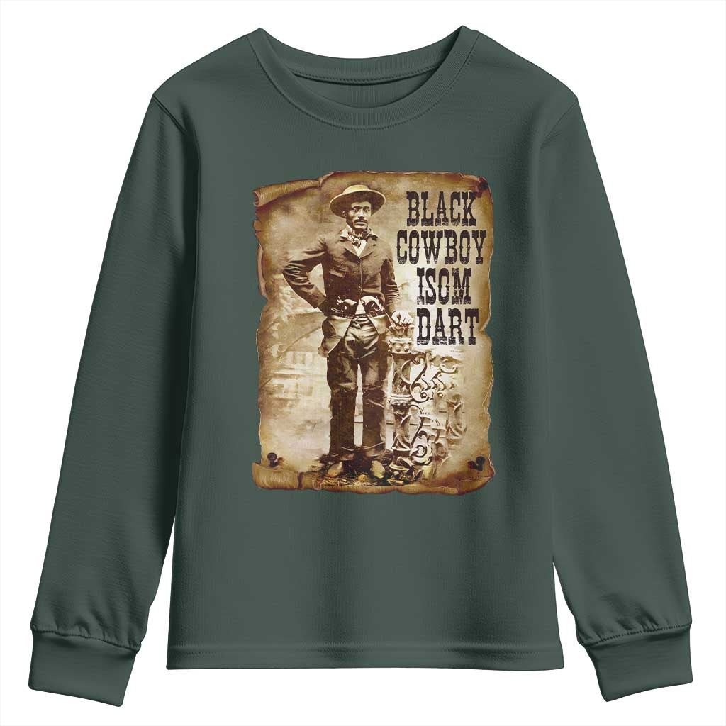 Black Cowboy Isom Dart Youth Sweatshirt African American Cowboys Black History