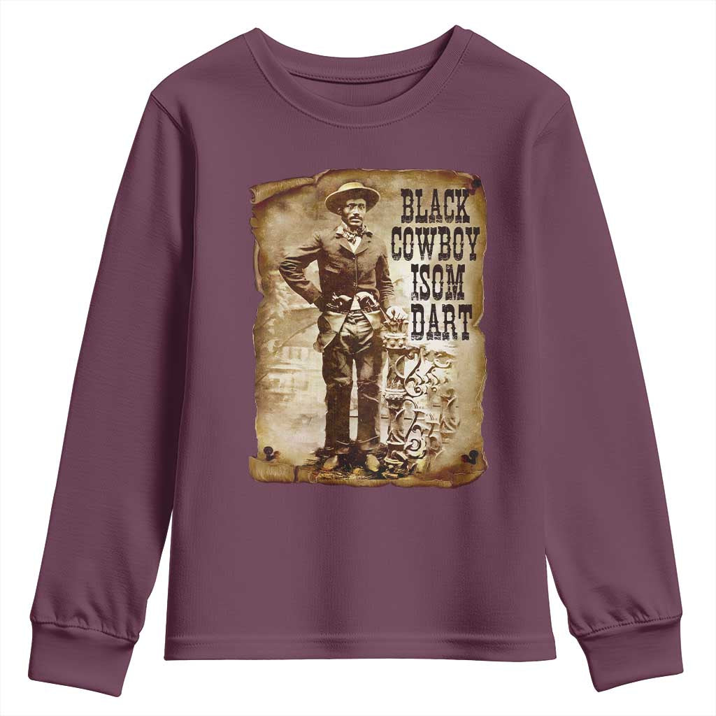 Black Cowboy Isom Dart Youth Sweatshirt African American Cowboys Black History