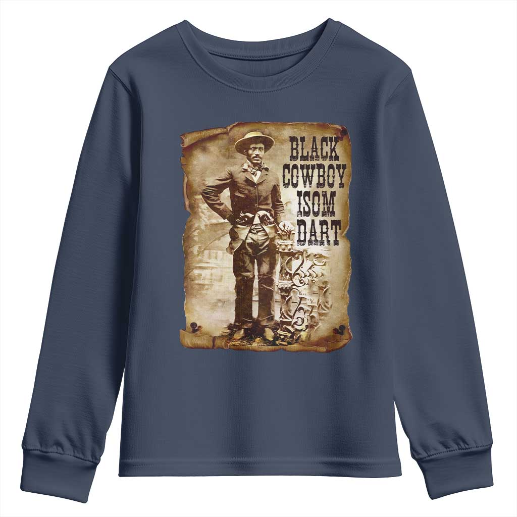 Black Cowboy Isom Dart Youth Sweatshirt African American Cowboys Black History