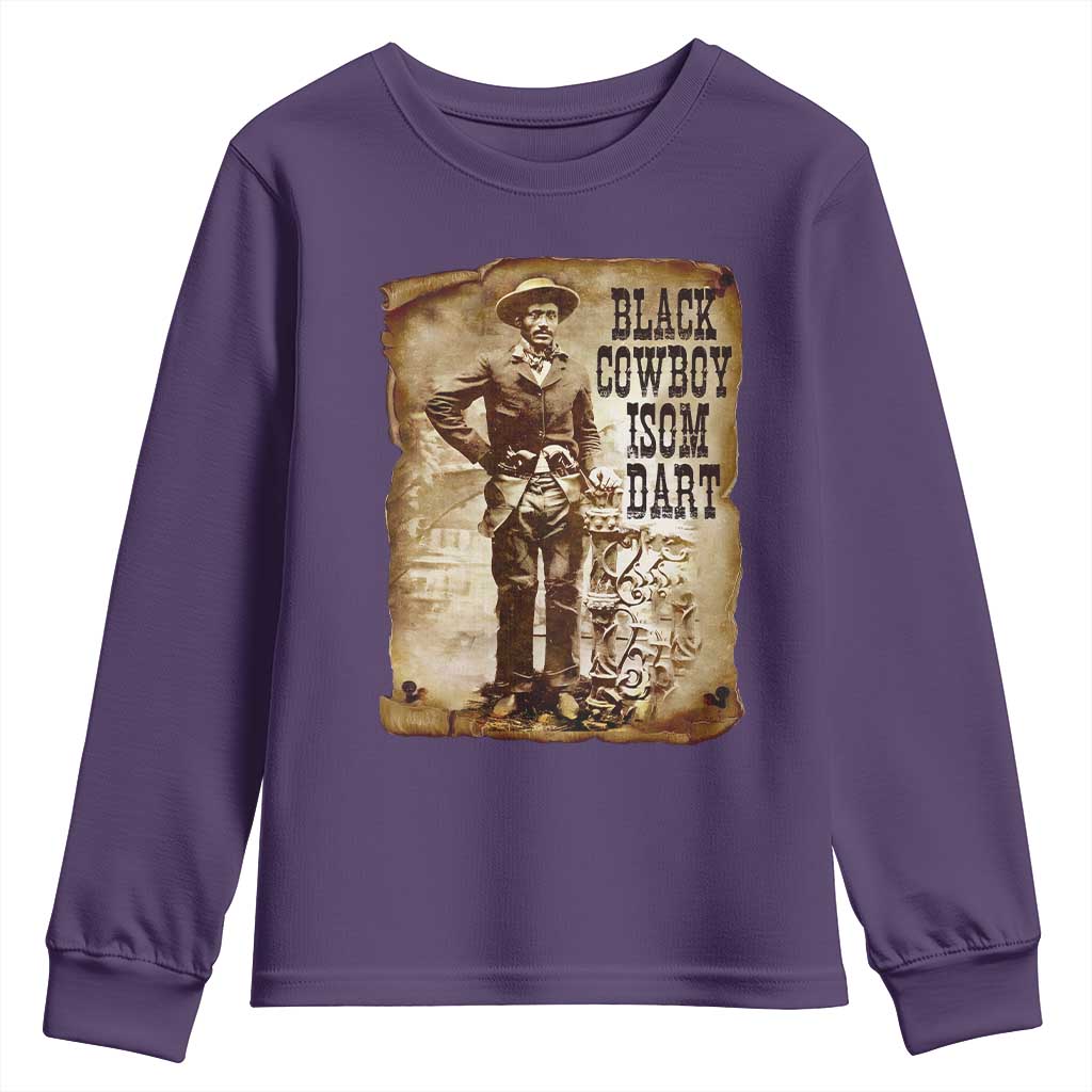 Black Cowboy Isom Dart Youth Sweatshirt African American Cowboys Black History