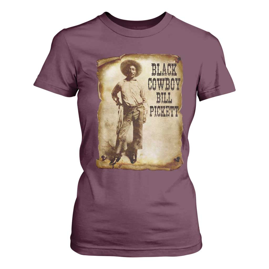 Black Cowboy Bill Pickett T Shirt For Women African American Cowboys Black History