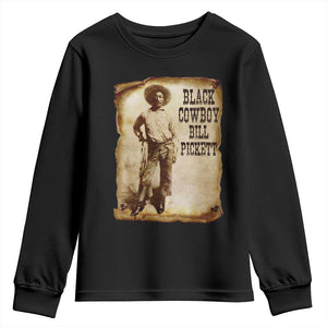 Black Cowboy Bill Pickett Youth Sweatshirt African American Cowboys Black History