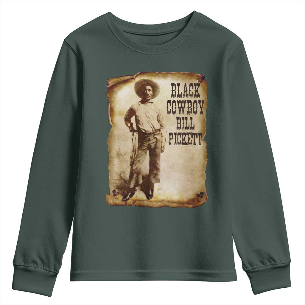 Black Cowboy Bill Pickett Youth Sweatshirt African American Cowboys Black History