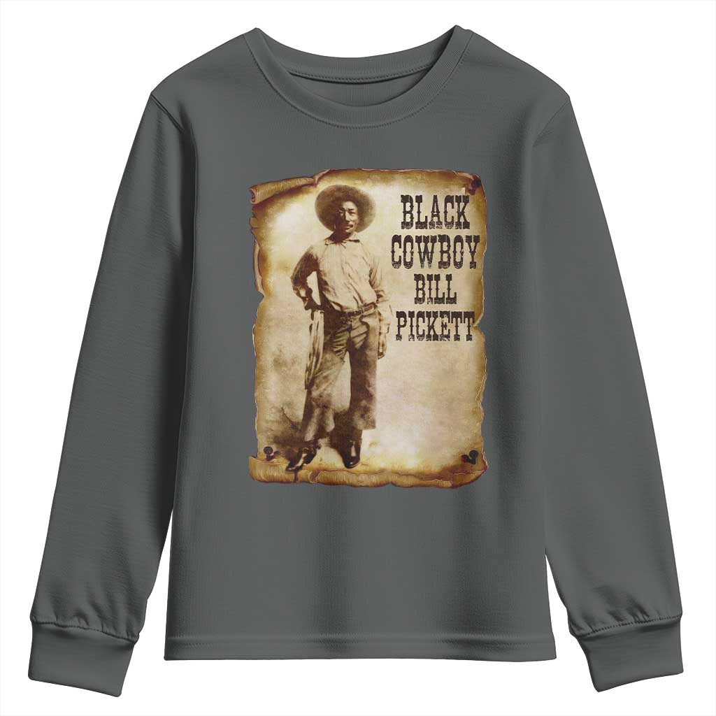 Black Cowboy Bill Pickett Youth Sweatshirt African American Cowboys Black History