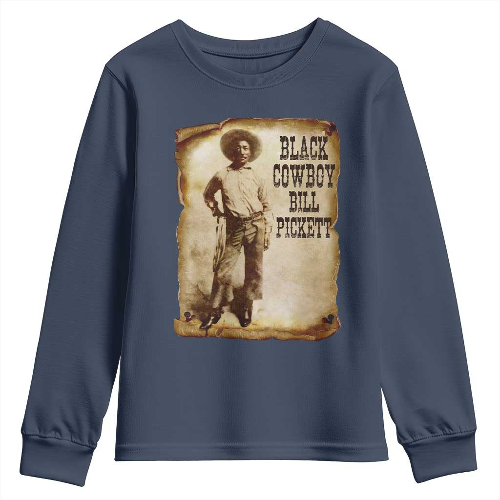 Black Cowboy Bill Pickett Youth Sweatshirt African American Cowboys Black History