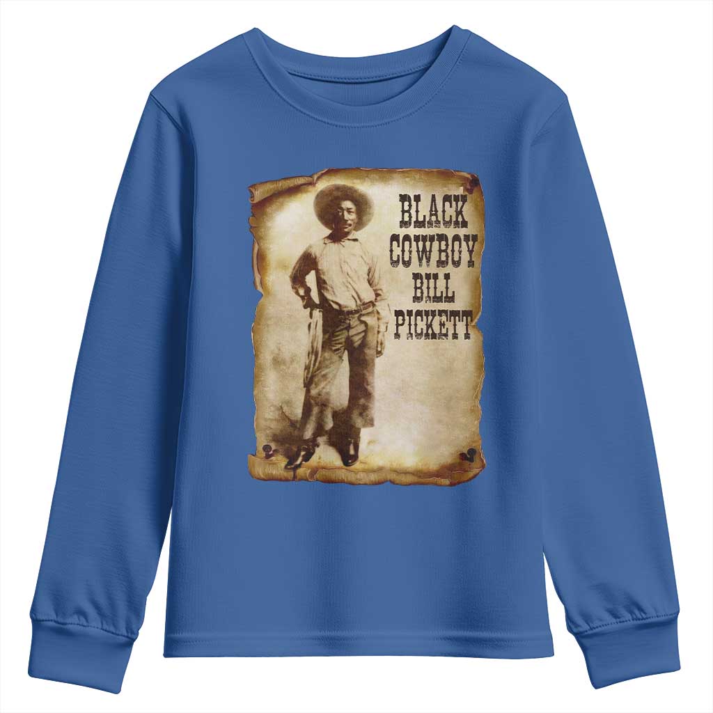 Black Cowboy Bill Pickett Youth Sweatshirt African American Cowboys Black History