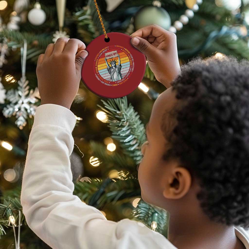 Statue of Liberty Hands Off Protest Christmas Ornament Resist Resistance - African Pride