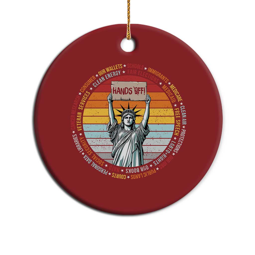 Statue of Liberty Hands Off Protest Christmas Ornament Resist Resistance - African Pride
