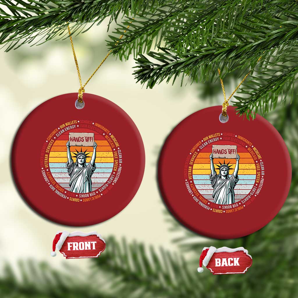 Statue of Liberty Hands Off Protest Christmas Ornament Resist Resistance - African Pride