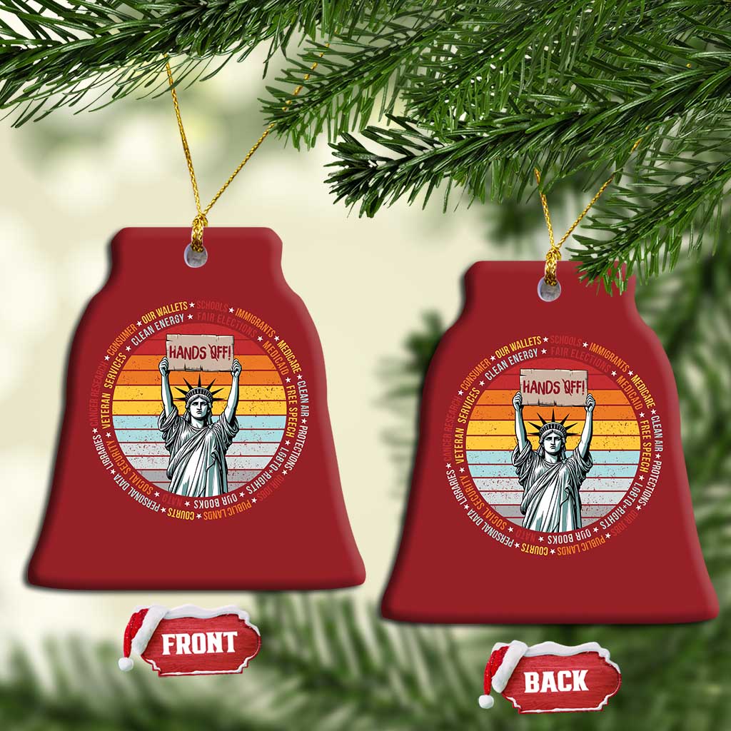 Statue of Liberty Hands Off Protest Christmas Ornament Resist Resistance - African Pride