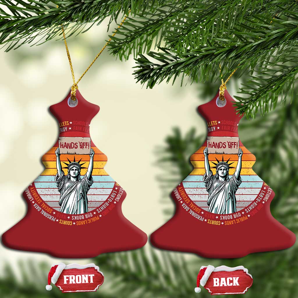 Statue of Liberty Hands Off Protest Christmas Ornament Resist Resistance - African Pride