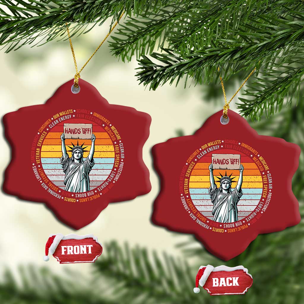 Statue of Liberty Hands Off Protest Christmas Ornament Resist Resistance - African Pride
