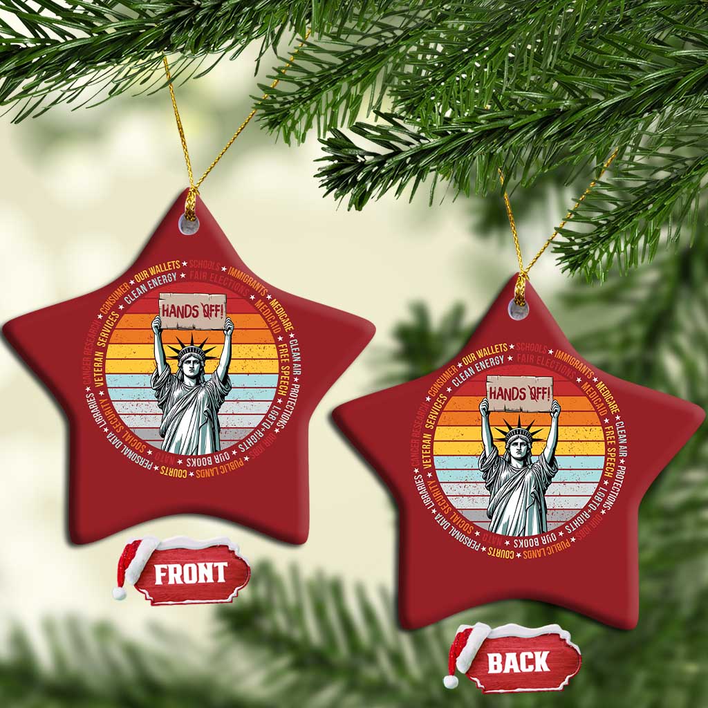 Statue of Liberty Hands Off Protest Christmas Ornament Resist Resistance - African Pride
