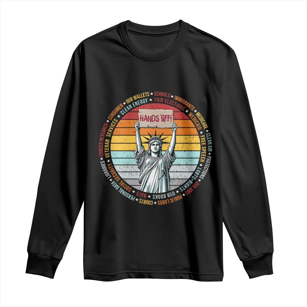 Statue of Liberty Hands Off Protest Long Sleeve Shirt Resist Resistance - African Pride