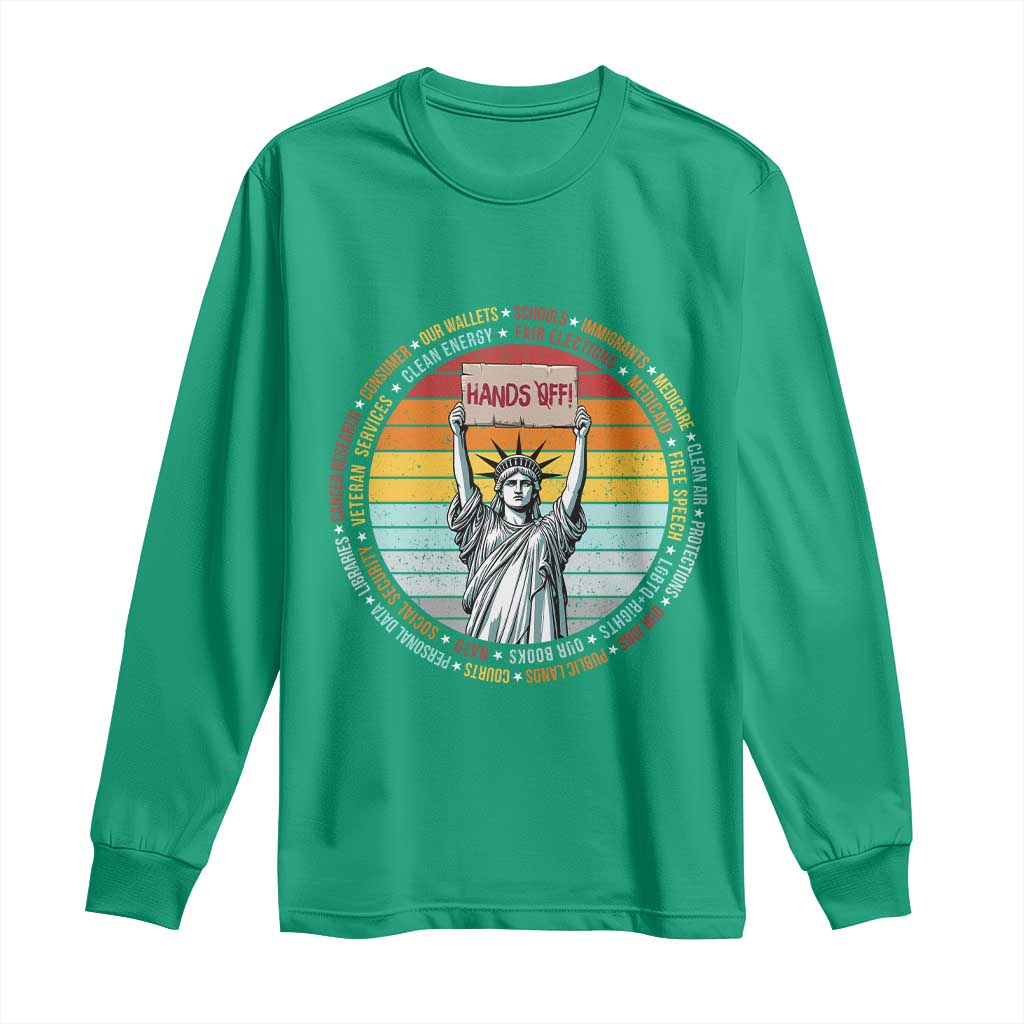 Statue of Liberty Hands Off Protest Long Sleeve Shirt Resist Resistance - African Pride