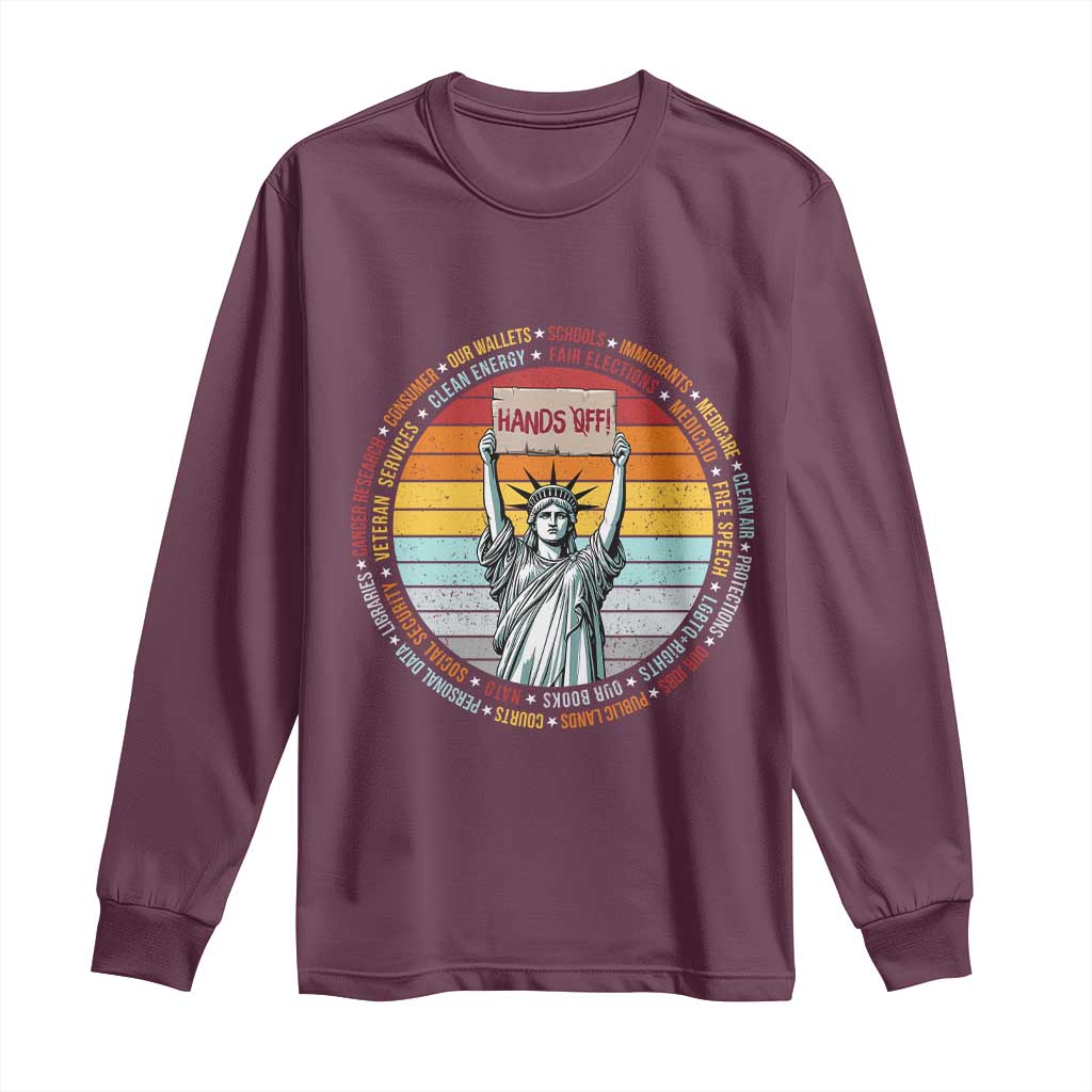 Statue of Liberty Hands Off Protest Long Sleeve Shirt Resist Resistance - African Pride