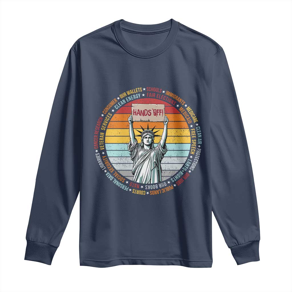 Statue of Liberty Hands Off Protest Long Sleeve Shirt Resist Resistance - African Pride