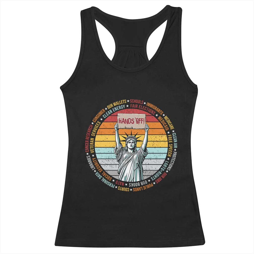 Statue of Liberty Hands Off Protest Racerback Tank Top Resist Resistance - African Pride