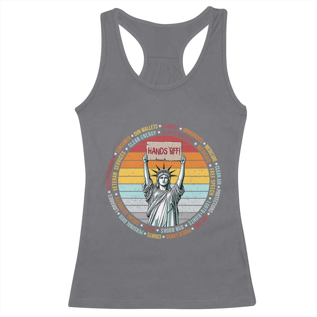 Statue of Liberty Hands Off Protest Racerback Tank Top Resist Resistance - African Pride