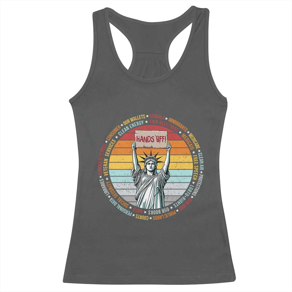 Statue of Liberty Hands Off Protest Racerback Tank Top Resist Resistance - African Pride