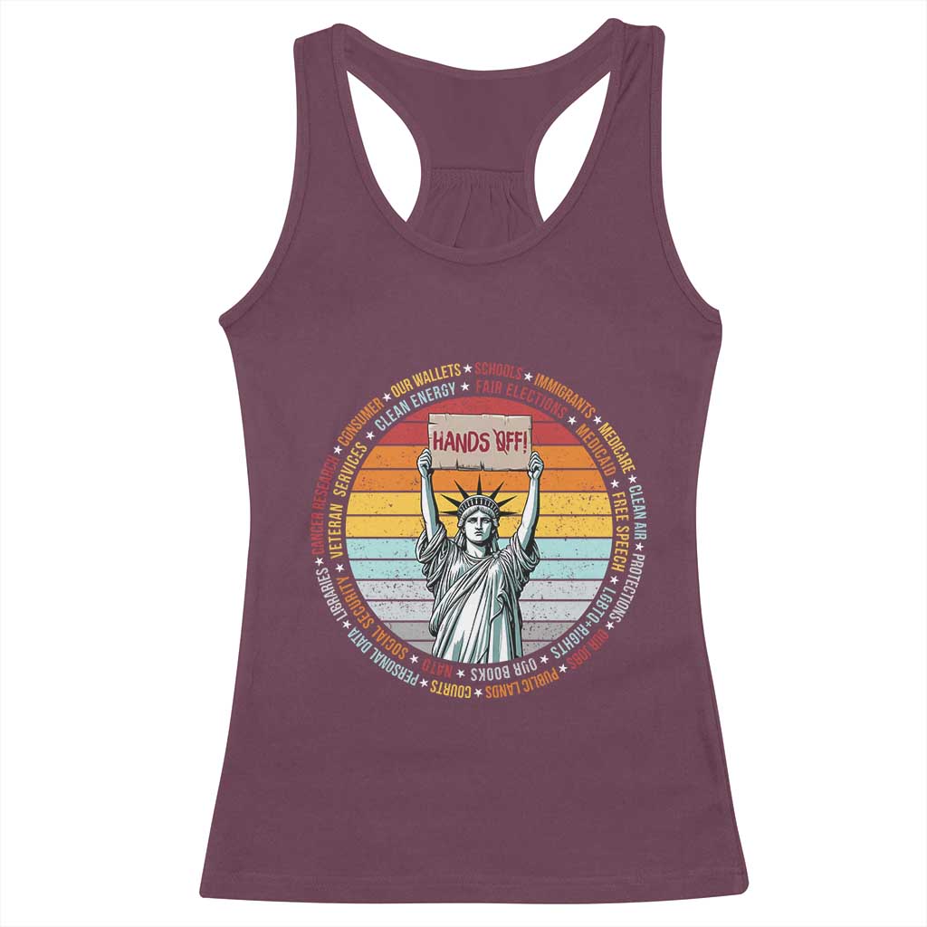 Statue of Liberty Hands Off Protest Racerback Tank Top Resist Resistance - African Pride