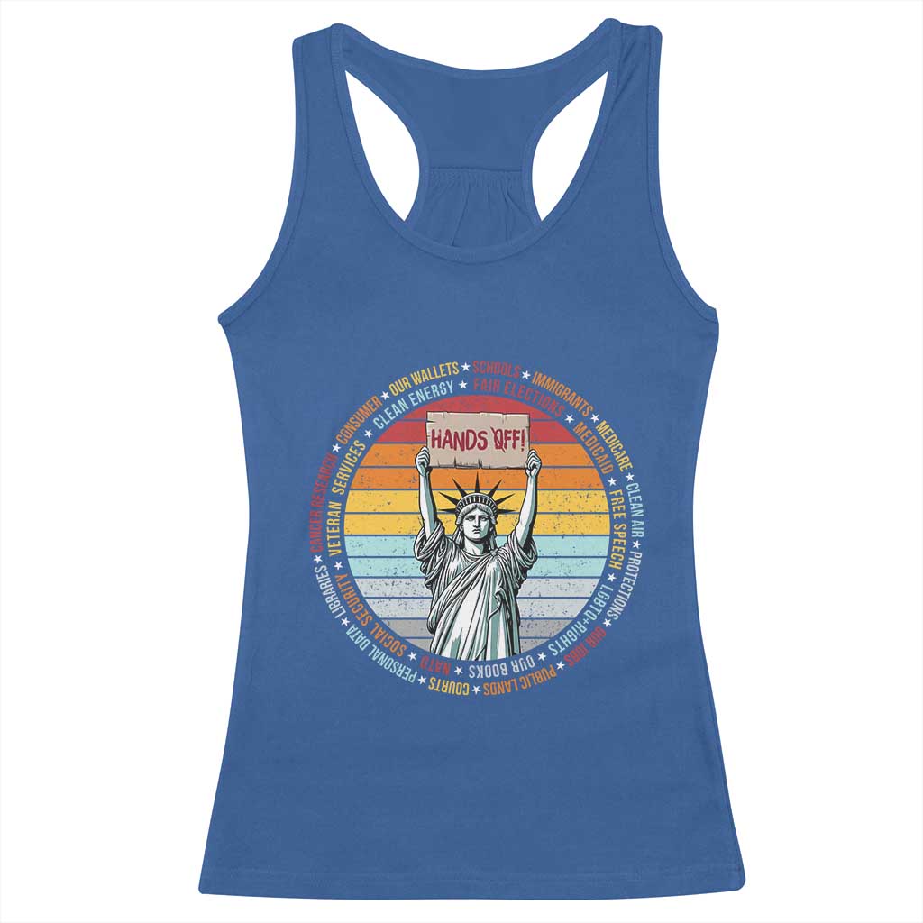 Statue of Liberty Hands Off Protest Racerback Tank Top Resist Resistance - African Pride