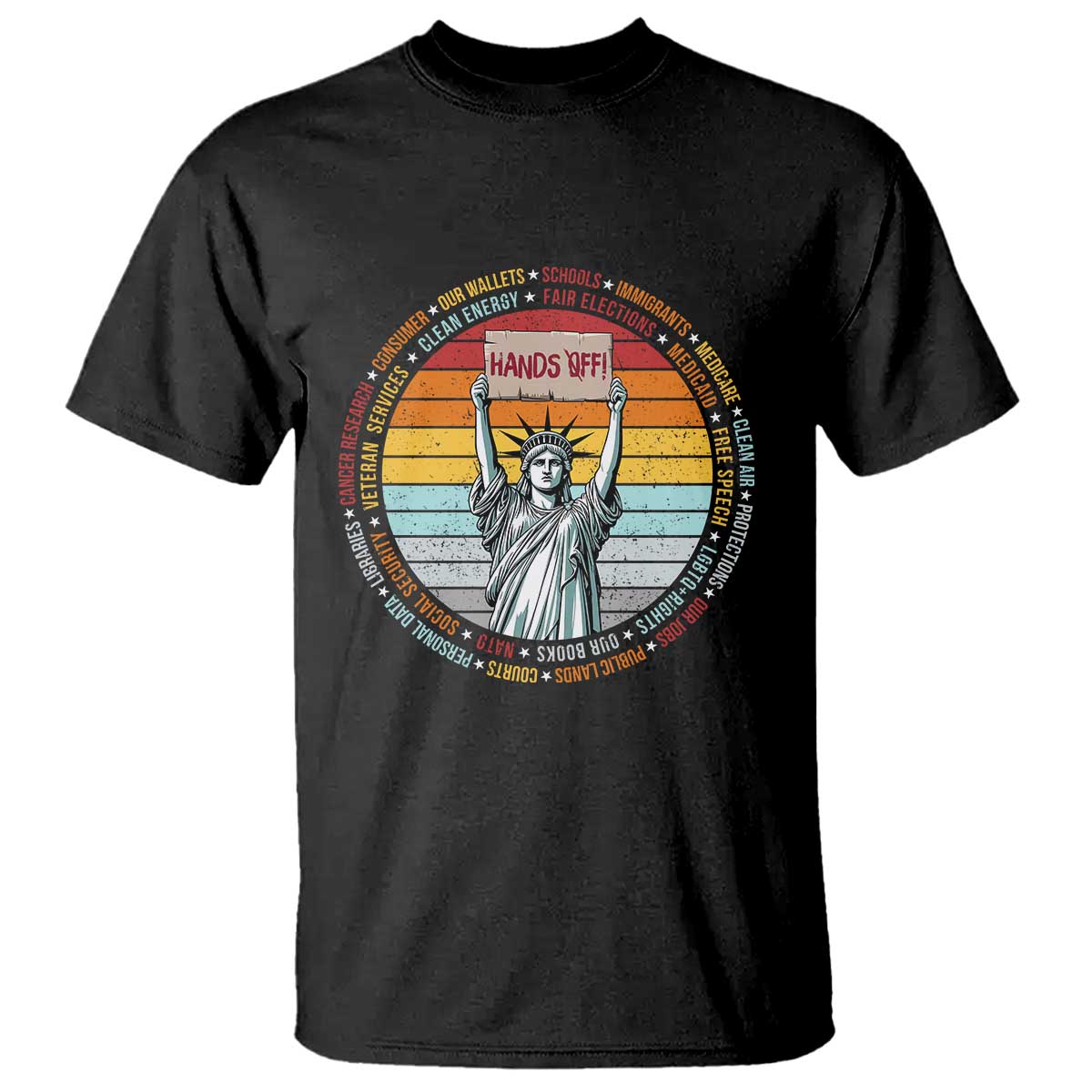 Statue of Liberty Hands Off Protest T Shirt Resist Resistance - African Pride