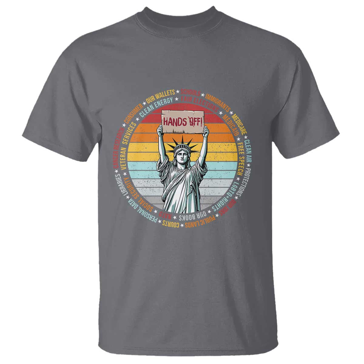 Statue of Liberty Hands Off Protest T Shirt Resist Resistance - African Pride