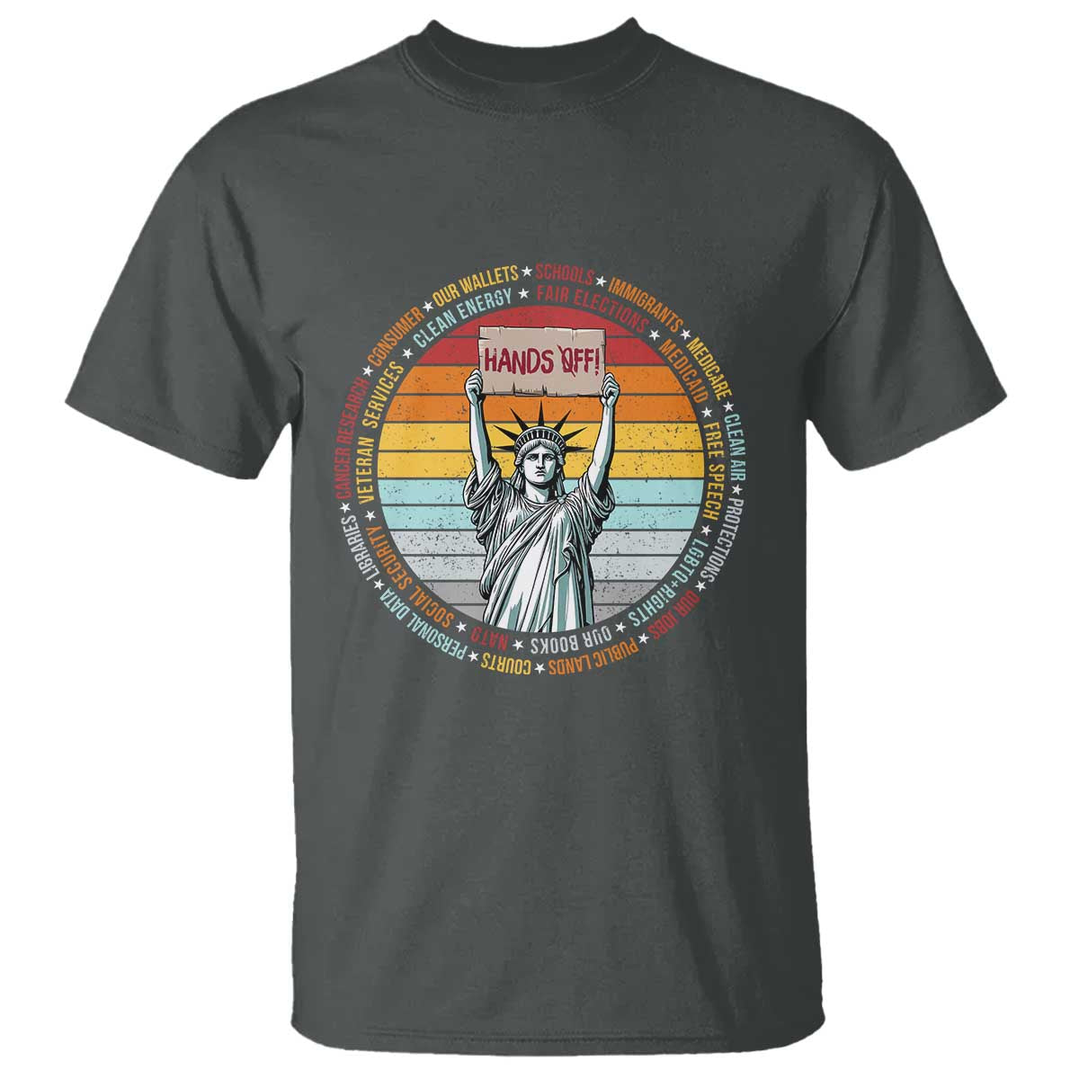 Statue of Liberty Hands Off Protest T Shirt Resist Resistance - African Pride