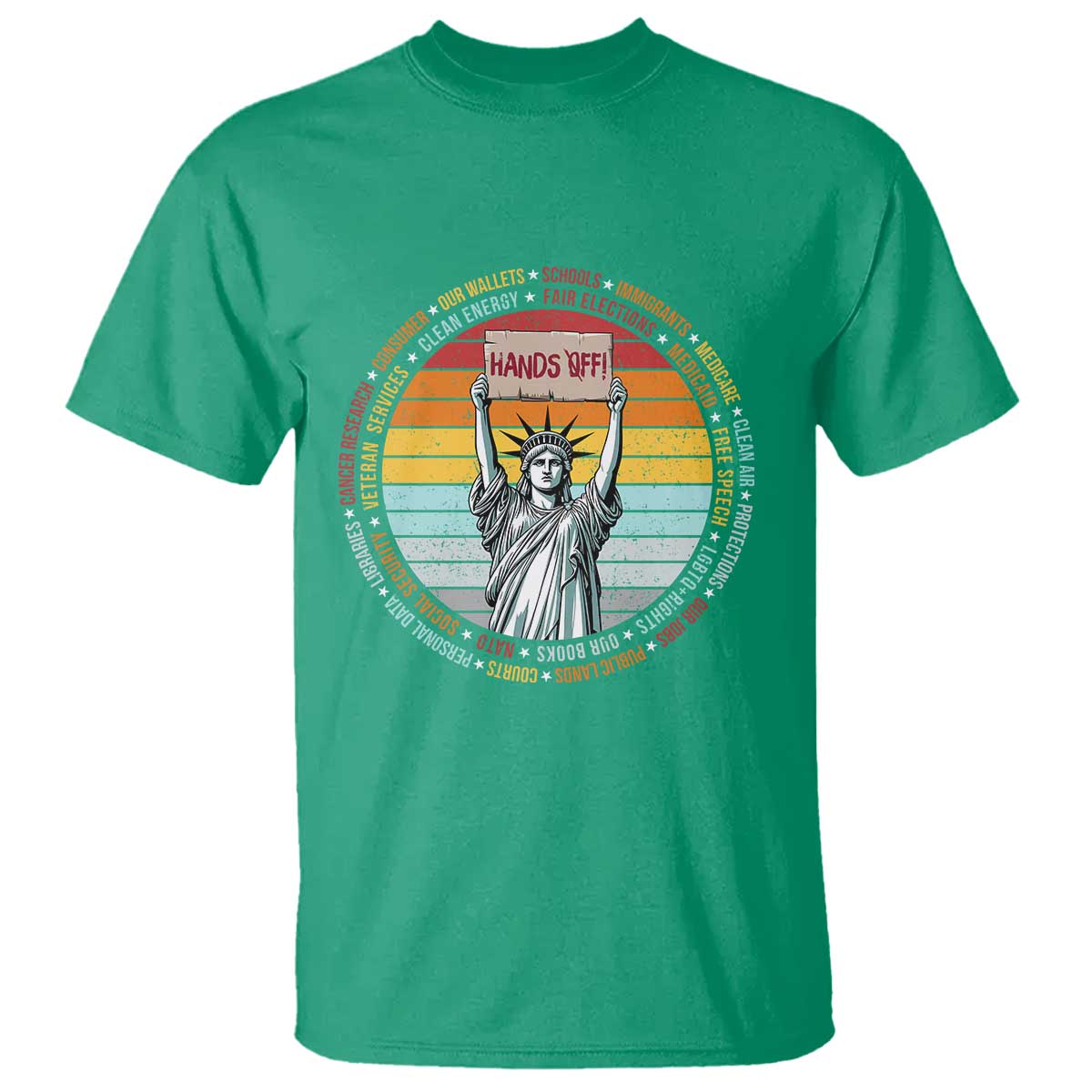 Statue of Liberty Hands Off Protest T Shirt Resist Resistance - African Pride