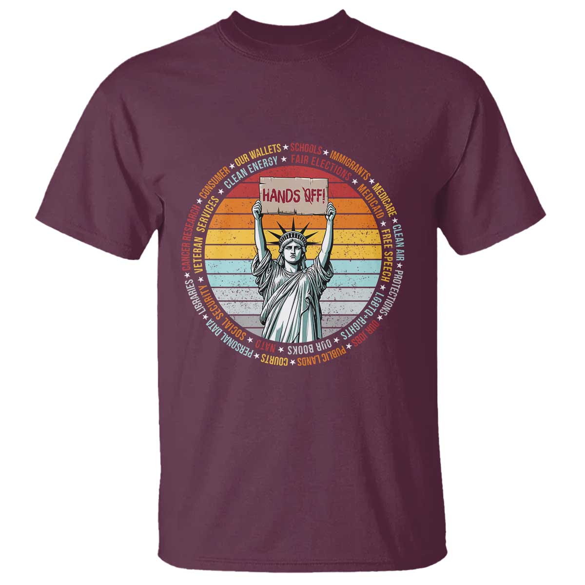 Statue of Liberty Hands Off Protest T Shirt Resist Resistance - African Pride