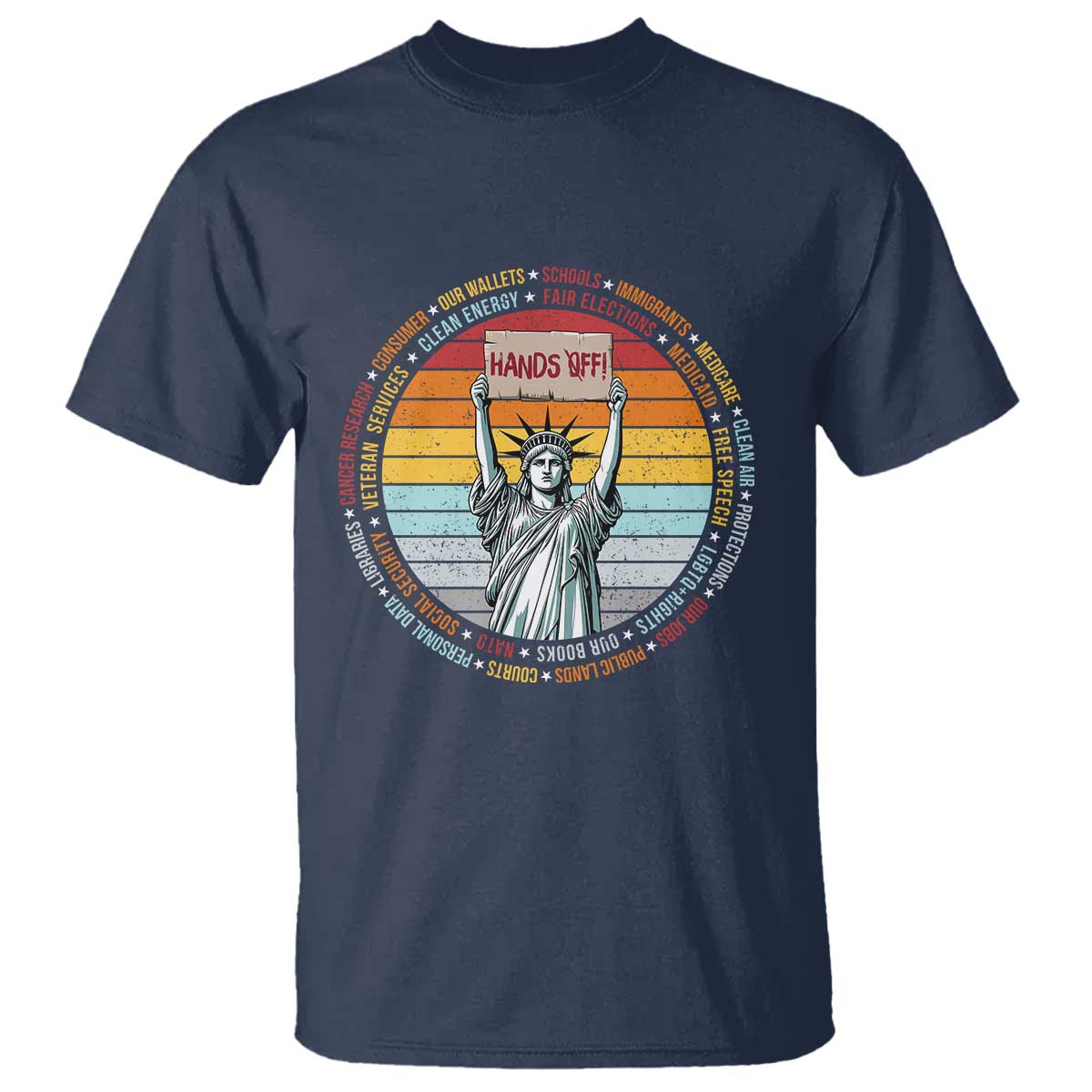 Statue of Liberty Hands Off Protest T Shirt Resist Resistance - African Pride