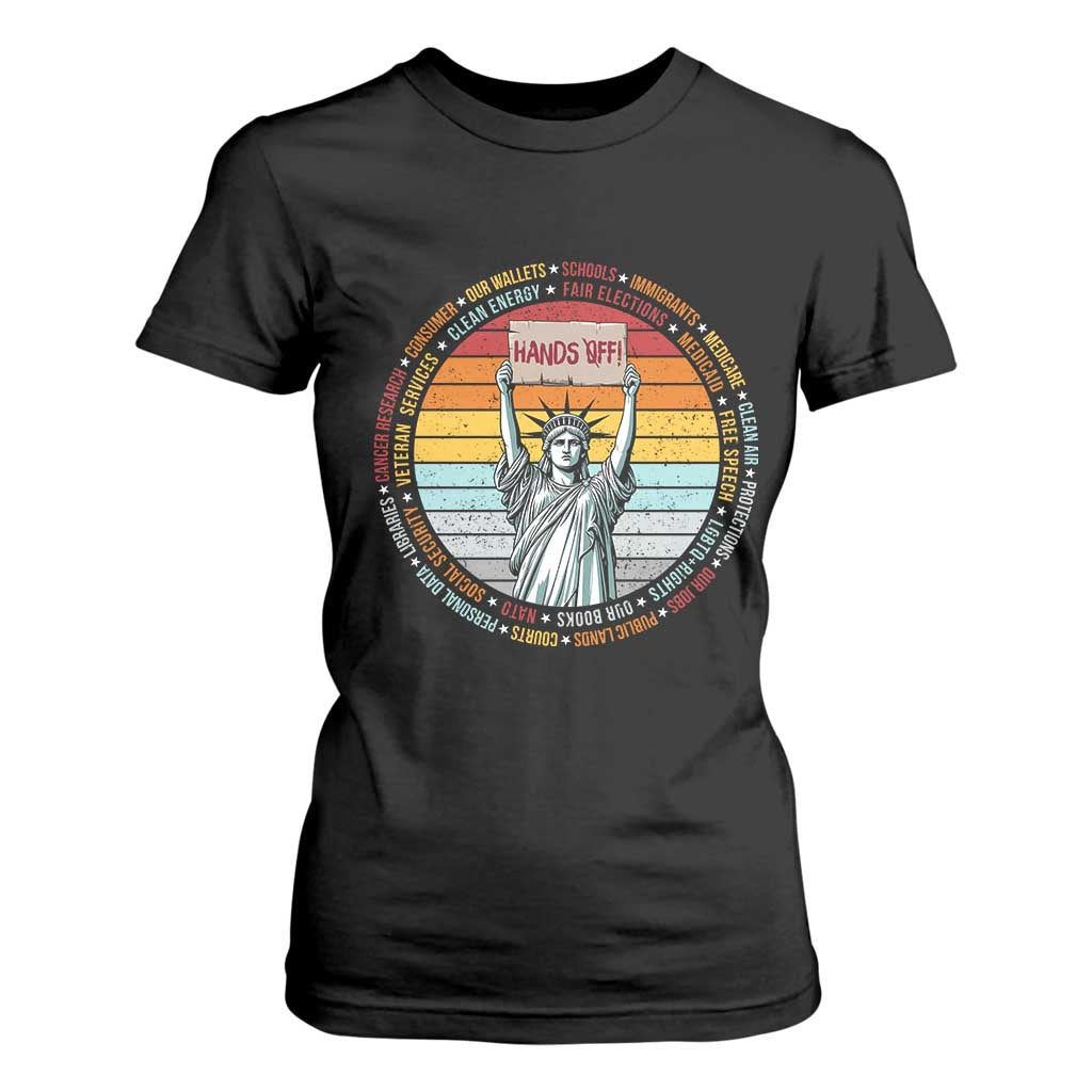 Statue of Liberty Hands Off Protest T Shirt For Women Resist Resistance - African Pride