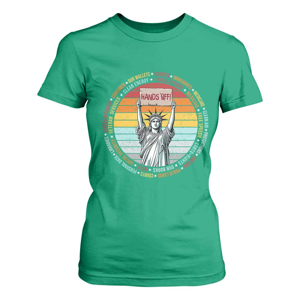 Statue of Liberty Hands Off Protest T Shirt For Women Resist Resistance - African Pride