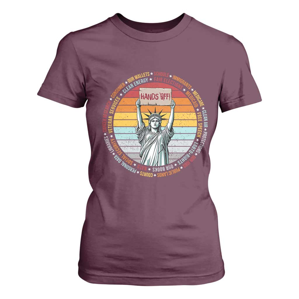 Statue of Liberty Hands Off Protest T Shirt For Women Resist Resistance - African Pride