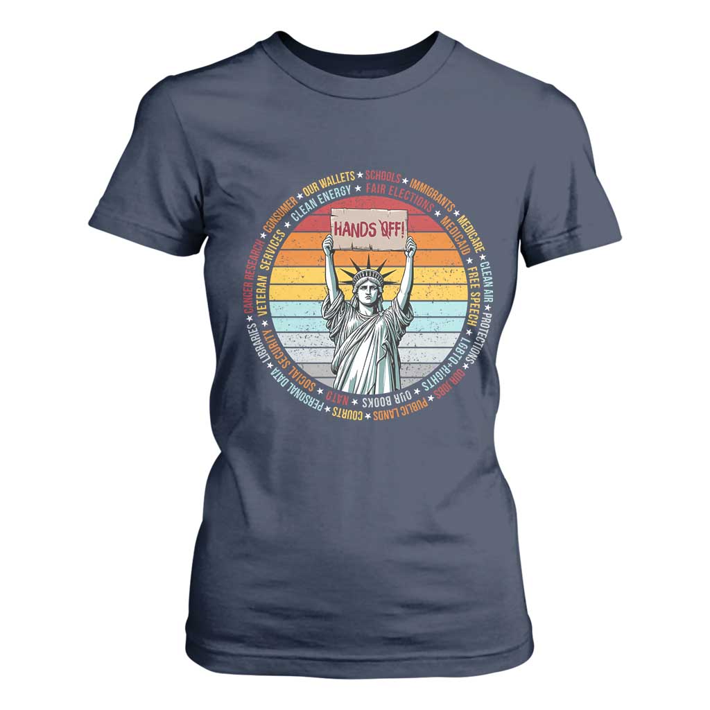 Statue of Liberty Hands Off Protest T Shirt For Women Resist Resistance - African Pride