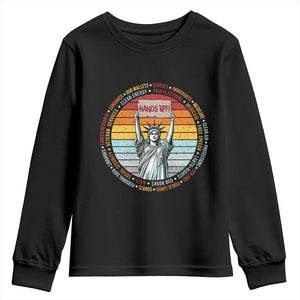 Statue of Liberty Hands Off Protest Youth Sweatshirt Resist Resistance - African Pride