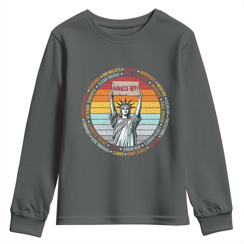 Statue of Liberty Hands Off Protest Youth Sweatshirt Resist Resistance - African Pride