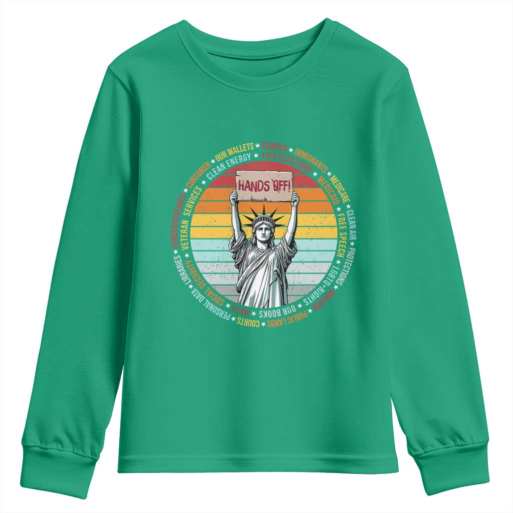 Statue of Liberty Hands Off Protest Youth Sweatshirt Resist Resistance - African Pride
