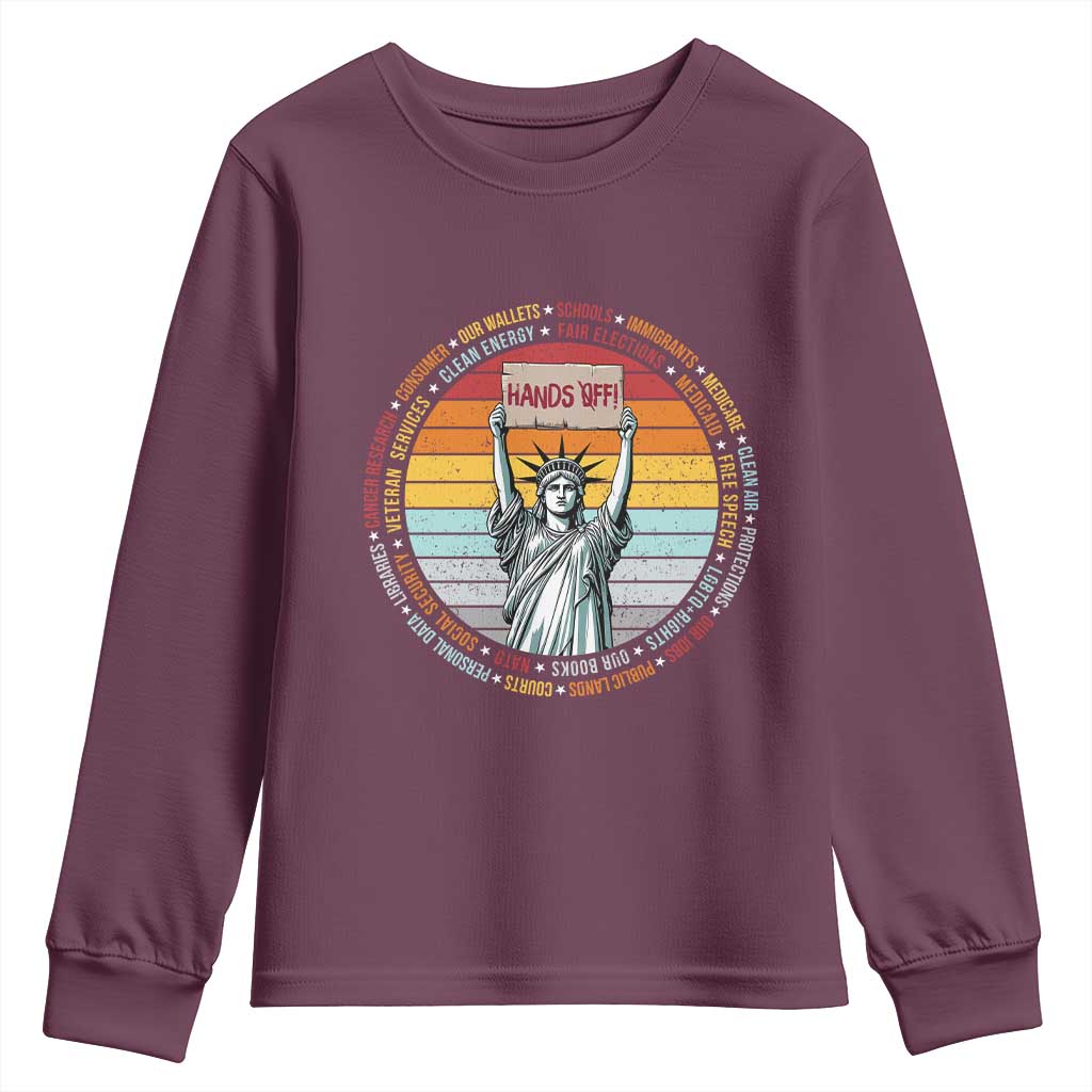 Statue of Liberty Hands Off Protest Youth Sweatshirt Resist Resistance - African Pride