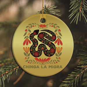Immigrant Rights Christmas Ornament Chinga La Migra - African Pride