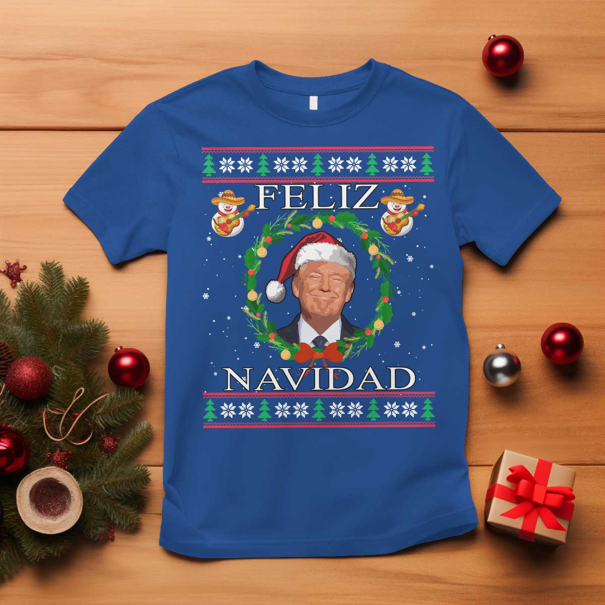 Mexico Christmas Trump T Shirt Feliz Navidad Funny Trump Santa Ugly Christmas - African Pride