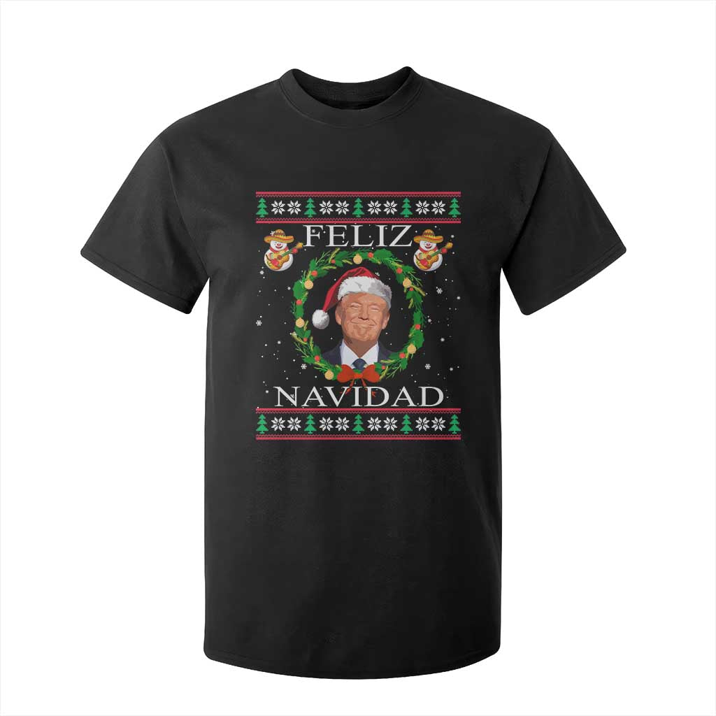 Mexico Christmas Trump T Shirt For Kid Feliz Navidad Funny Trump Santa Ugly Christmas - African Pride