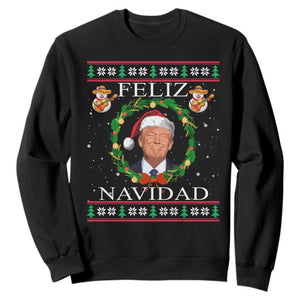 Mexico Christmas Trump Sweatshirt Feliz Navidad Funny Trump Santa Ugly Christmas - African Pride