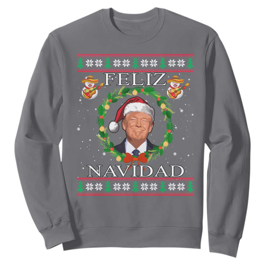 Mexico Christmas Trump Sweatshirt Feliz Navidad Funny Trump Santa Ugly Christmas - African Pride