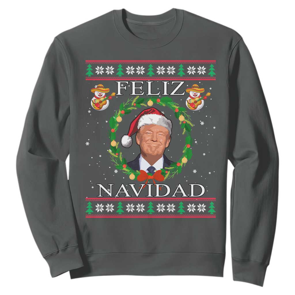 Mexico Christmas Trump Sweatshirt Feliz Navidad Funny Trump Santa Ugly Christmas - African Pride